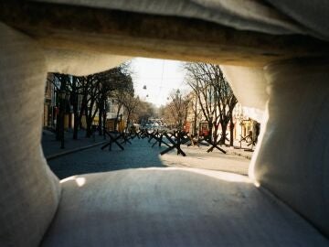 Imagen de Kiev plagada de barricadas