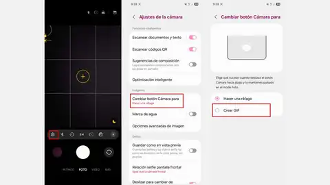 activando la creación de gif en la cámara de Samsung activando la creación de gif en la cámara de Samsung