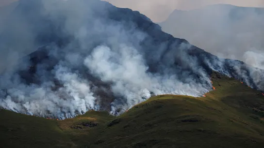 Vista de una zona afectada por el fuego en O Courel (Lugo). Vista de una zona afectada por el fuego en O Courel (Lugo).