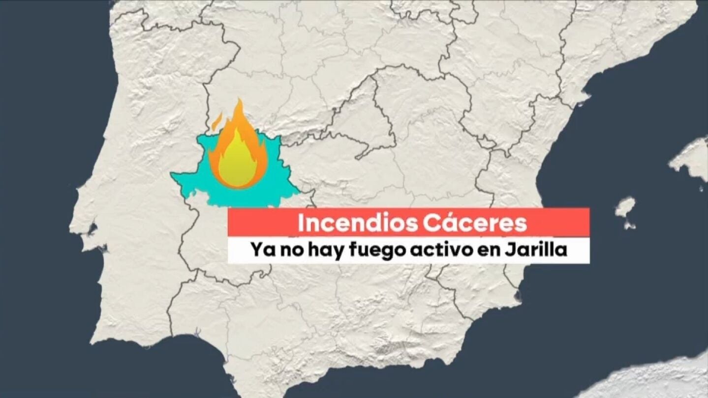 No hay llamas activas en el incendio de Jarilla (Cáceres)