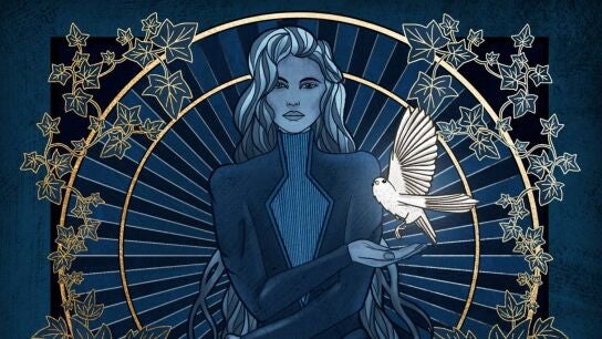 Detalle de la portada de 'Canci&oacute;n de la lluvia eterna'