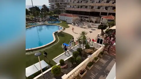 Guerra de tumbonas entre los turistas Guerra de tumbonas entre los turistas