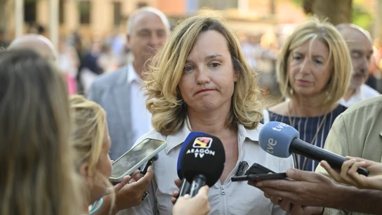 La ministra de Educación y Formación Profesional, Pilar Alegría, atiende a los medios de comunicación La ministra de Educación y Formación Profesional, Pilar Alegría, atiende a los medios de comunicación
