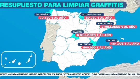 El coste anual de la limpieza de grafitis para los ayuntamientos El coste anual de la limpieza de grafitis para los ayuntamientos