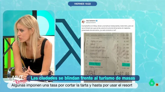 Afra Blanco advierte sobre el turismo masivo y las tasas abusivas: "Cuidado con reventar la gallina de los huevos de oro" Mientras las ciudades se blindan con medidas del turismo de masas, otros como hoteles y restaurantes intentan pillar tajadas con todo tipo de tasas. Afra Blanco reflexiona sobre ello en este vídeo.