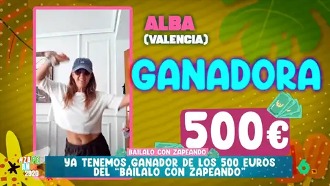 Así gastará Alba los 500 euros que ha ganado bailando 'Espresso Macchiato': "Nos viene genial" El divertido sorteo de Zapeando ya tiene una nueva ganadora: Alba. La espectadora, que ha enviado su vídeo desde Valencia, se ha llevado el suculento premio después de animarse a mandar un vídeo bailando la canción de Tommy Cash.