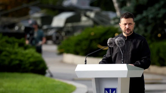 El presidente de Ucrania, Volodímir Zelenski, durante el Día de la Independencia El presidente de Ucrania, Volodímir Zelenski, durante el Día de la Independencia