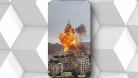 Bombardeos israelíes en la capital de Yemen. Bombardeos israelíes en la capital de Yemen.