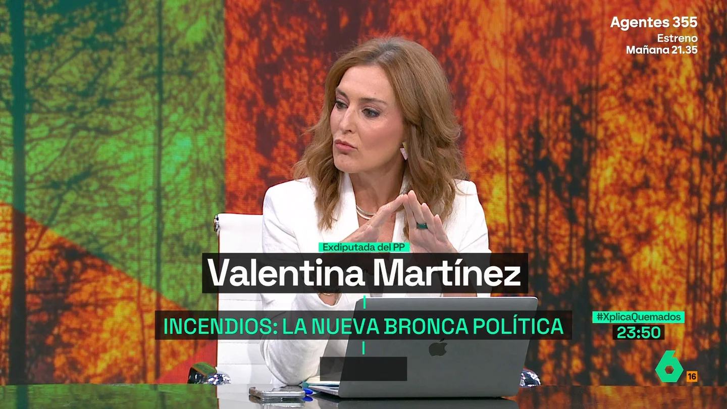 La exdiputada del PP Valentina Martínez: "El comportamiento de Sánchez con los incendios es de inhibición total" La exdiputada del PP Valentina Martínez: "El comportamiento de Sánchez con los incendios es de inhibición total"