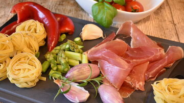 Jamón y vegetales