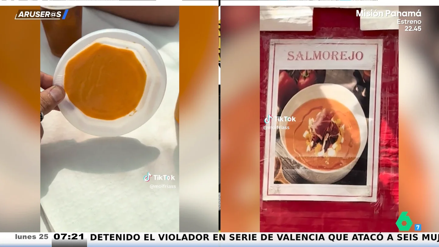Pide salmorejo en la feria de Málaga y lo que le sirven se convierte en viral: "Llega a lo denunciable" Pide salmorejo en la feria de Málaga y lo que le sirven se convierte en viral: "Llega a lo denunciable"