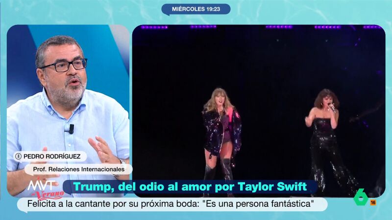 Pedro Rodríguez, sobre el cambio de postura de Trump sobre Taylor Swift: "Forma parte de una estrategia deliberada"