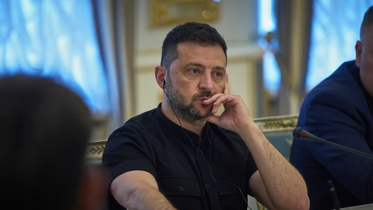 El presidente de Ucrania, Volodímir Zelenski, durante una reunión El presidente de Ucrania, Volodímir Zelenski, durante una reunión