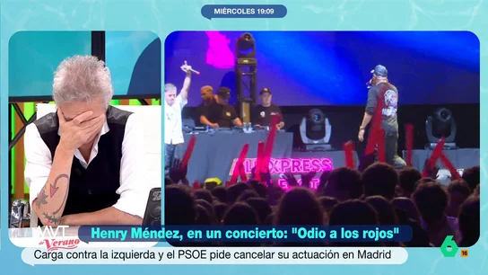 Ramoncín, a Henry Méndez tras promulgar su "odio a los rojos": "Somos más libres cuando no dependemos de quien nos contrata" "Desgraciadamente, hay mucha gente que se la contrata por tener un tipo de ideología u otro", afirma Ramoncín en este vídeo, donde reflexiona sobre los artistas y la libertad de expresión tras las polémicas palabras de Henry Méndez.