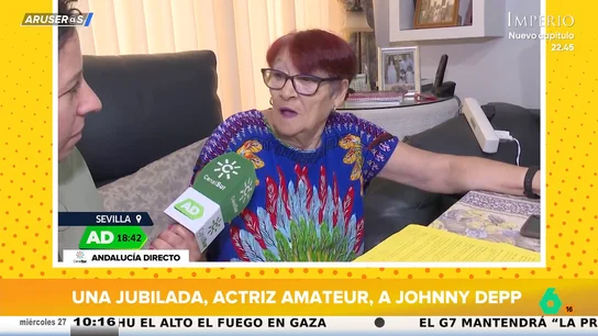 Pepa, la actriz sevillana jubilada que conoció a Johnny Depp: "¡Qué asqueroso! ¡Qué feo!" Pepa, la actriz sevillana jubilada que conoció a Johnny Depp: "¡Qué asqueroso! ¡Qué feo!"