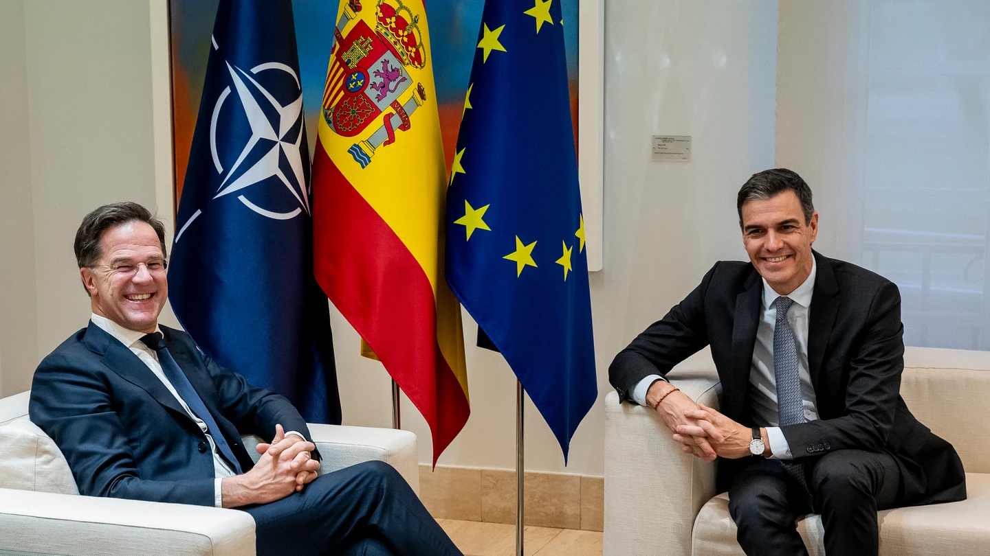 El presidente del Gobierno, Pedro Sánchez, y el secretario general de la OTAN, Mark Rutte, en una imagen de archivo El presidente del Gobierno, Pedro Sánchez, y el secretario general de la OTAN, Mark Rutte, en una imagen de archivo