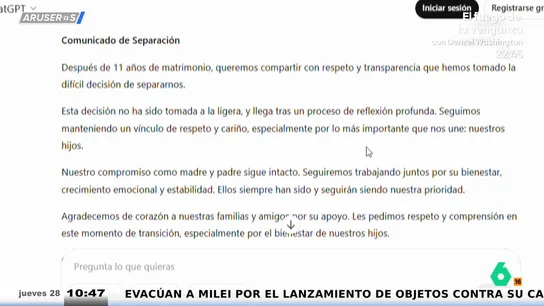 Patricia Benítez confirma que los comunicados de Kiko Rivera e Irene Rosales los hizo ChatGPT: "He metido las palabras 'familia', 'separación'..." Patricia Benítez confirma que los comunicados de Kiko Rivera e Irene Rosales los hizo ChatGPT: "He metido las palabras 'familia', 'separación'..."