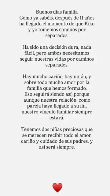 Comunicado de Irene Rosales sobre su separación de Kiko Rivera Comunicado de Irene Rosales sobre su separación de Kiko Rivera