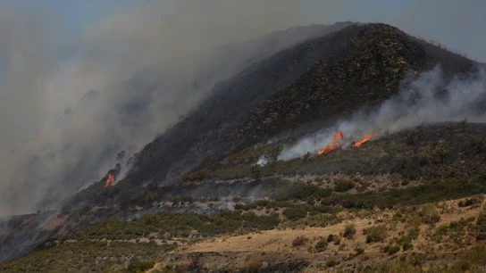 Llamas y humo del incendio de Fasgar, visto desde Tremor de Arriba, a 28 de agosto de 2025, en Tremor de Arriba, Igüeña, León, Castilla y León (España). Llamas y humo del incendio de Fasgar, visto desde Tremor de Arriba, a 28 de agosto de 2025, en Tremor de Arriba, Igüeña, León, Castilla y León (España).