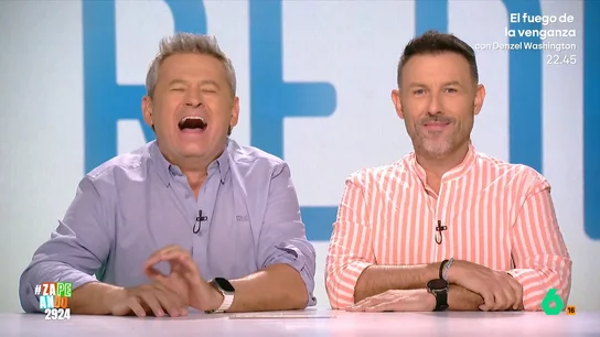 Iñaki Urrutia y Miki Nadal versionan 'Amante Bandido' con carcajadas: "Qué sudada más tonta" Los zapeadores aceptan el reto de Isabel Forner y hacen su propia versión de la popular canción de Miguel Bosé con risas. No te pierdas su divertida interpretación en el vídeo principal.