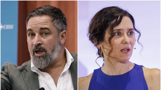 Abascal, a la izquierda; Ayuso, a la derecha Abascal, a la izquierda; Ayuso, a la derecha