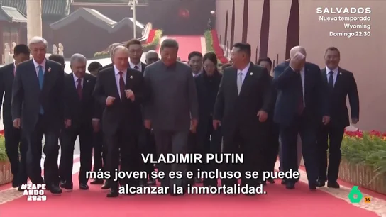 Un micro abierto 'caza' a Putin hablando sobre la inmortalidad: "Según él, el futuro es ser como un Míster Potato" El líder ruso estaba charlando con Xi Jinping, presidente de China, y Kim Jong Un, líder de Corea del Norte, sobre los avances médicos que pueden permitir superar los 150 años.