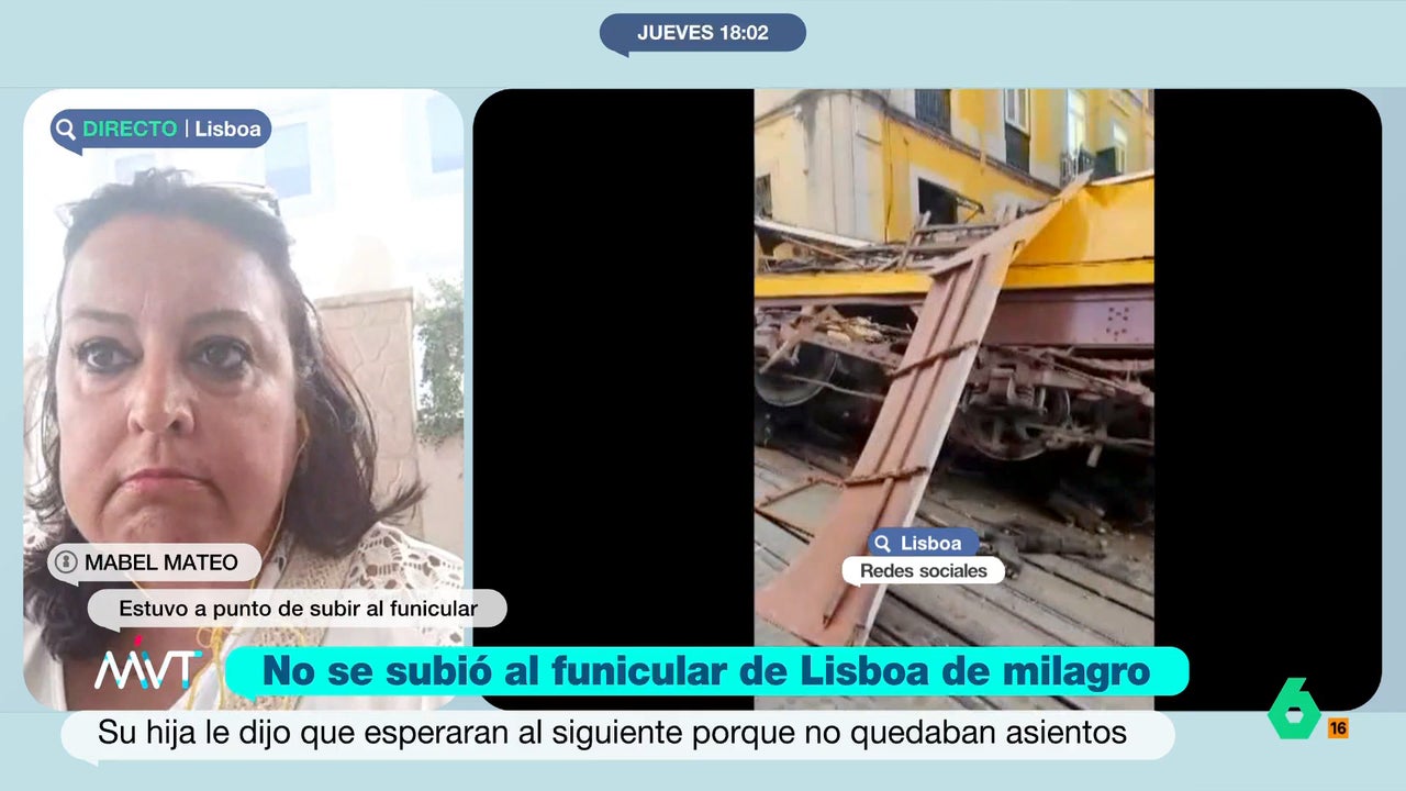 Una turista española que estuvo a punto de subir al funicular de Lisboa: "Dio dos o tres vueltas de campana"