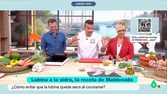 Este es el truco del chef Carlos Maldonado para evitar que la lubina quede seca El cocinero con estrella Michelin enciende los fogones de Más Vale Tarde para preparar una deliciosa lubina a la sidra con estragón. El chef comparte, además, algunos de sus trucos para conseguir los mejores resultados.