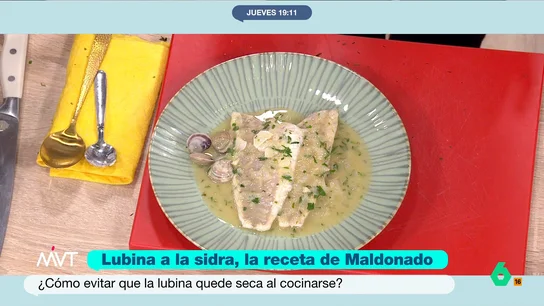 Cómo hacer una lubina a la sidra con estragón, una receta de pescado especial de Carlos Maldonado El pescado es un ingrediente sanísimo y necesario en la dieta mediterránea. Y la lubina, pescado blanco por excelencia, una deliciosa opción. Cocina con Carlos Maldonado este plato con sidra y estragón.