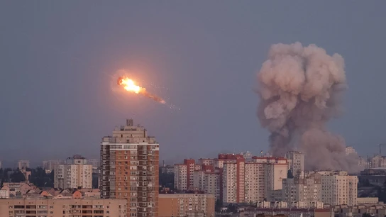 Imagen de un bombardeo ruso en Kyiv Imagen de un bombardeo ruso en Kyiv