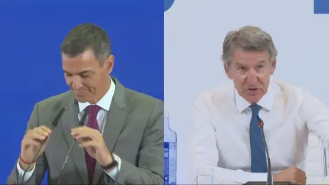 Sánchez, a la izquierda; Feijóo, a la derecha Sánchez, a la izquierda; Feijóo, a la derecha