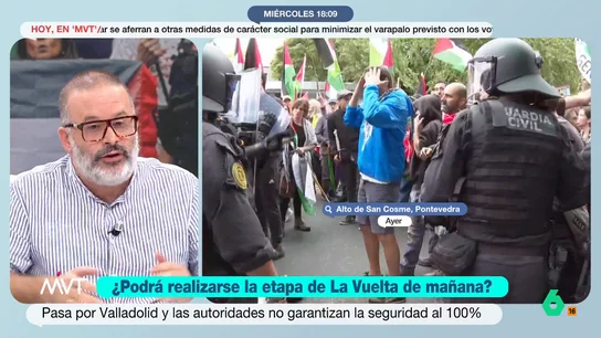 Edu Galán, sobre las manifestaciones en la Vuelta: "Las protestas pacíficas tienen que molestar, incluso a quien no es culpable" Tras las protestas que están surgiendo durante las diferentes etapas de La vuelta en contra del genocidio en Gaza, el escritor habla sobre la necesidad de este tipo de actos ante la inacción de la comunidad internacional.