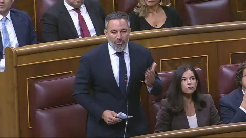 Santiago Abascal en la sesión de control Santiago Abascal en la sesión de control
