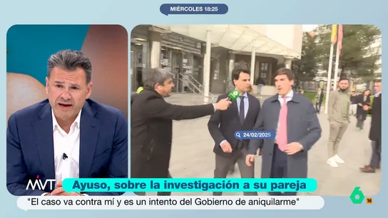 Iñaki López, tras las palabras de Ayuso sobre el golpe accidental de su pareja: "No hubo una especie de contubernio bolivariano" La presidenta de la Comunidad de Madrid ha recordado, durante una entrevista en 'Espejo Público', el golpe accidental que se dio Alberto González Amador contra un cámara de laSexta. Para Díaz Ayuso, es un ejemplo más del acoso hacia él.