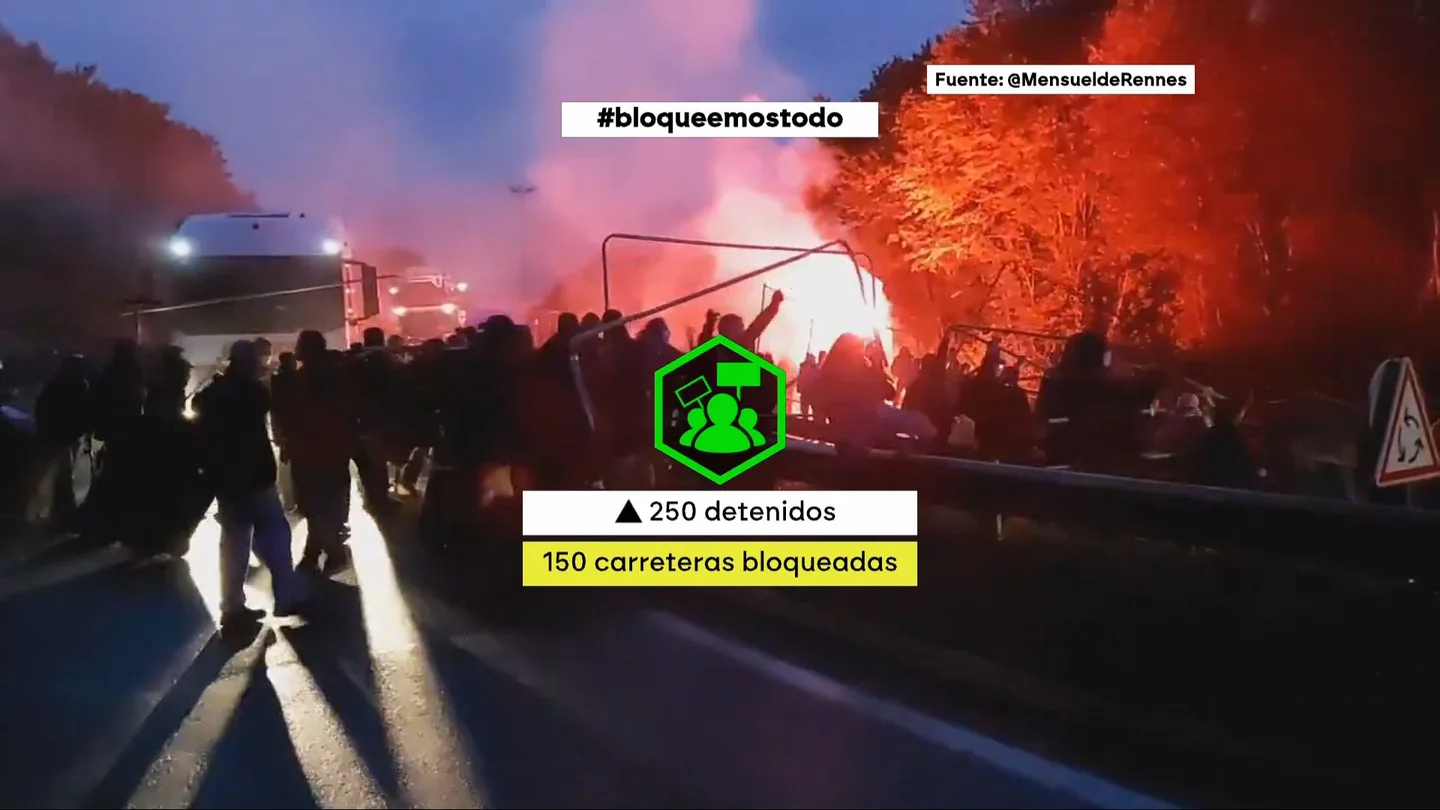 Las protestas contra el Gobierno de Macron en Francia dejan más de 250 detenidos, sabotajes y un despliegue policial sin precedentes Las protestas contra el Gobierno de Macron en Francia dejan más de 250 detenidos, sabotajes y un despliegue policial sin precedentes