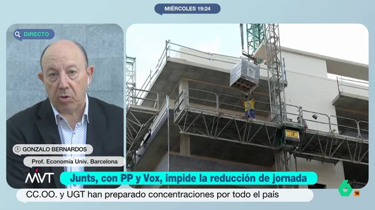 Gonzalo Bernardos, tras el 'no' a la reducción de jornada: "El problema de este país es que perdura el modelo de los años 60" Gonzalo Bernardos reflexiona en este vídeo sobre el 'no' a la jornada laboral y el modelo productivo en España. Además, anima a los sindicatos a "apretar en los convenios laborales" y "jugar al aumento del salario".