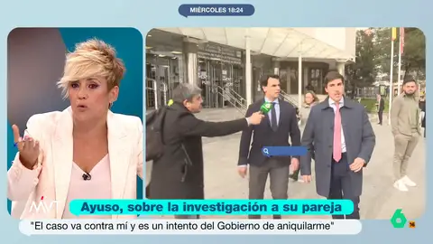 Cristina Pardo responde a la queja de Ayuso por el trato de su pareja en los juzgados: "Su novio nunca pidió entrar en coche" Cristina Pardo responde a la queja de Ayuso por el trato de su pareja en los juzgados: "Su novio nunca pidió entrar en coche"