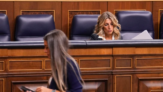 La vicepresidenta tercera y ministra de Trabajo, Yolanda Díaz, y la portavoz de Junts Miriam Nogueras La vicepresidenta tercera y ministra de Trabajo, Yolanda Díaz, y la portavoz de Junts Miriam Nogueras