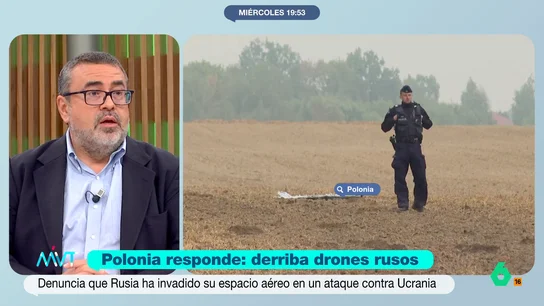 Pedro Rodríguez, sobre los drones rusos en Polonia: "Pone a prueba el compromiso de EEUU con la defensa de Europa" "Nunca se había producido una violación del espacio aéreo con esta intensidad, de forma deliberada", comenta Pedro Rodríguez en este vídeo donde analiza la invasión de drones rusos en el espacio aéreo de Polonia.