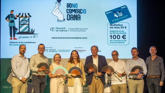 Presentación del Bono Comercio DANA 2025 de la Diputació de València. Presentación del Bono Comercio DANA 2025 de la Diputació de València.