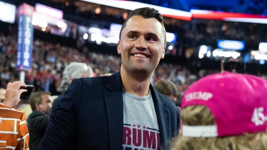 Charlie Kirk, en el Fiserv Forum durante la Convención Nacional Republicana en Milwaukee (Wisconsin) en julio de 2024 Charlie Kirk, en el Fiserv Forum durante la Convención Nacional Republicana en Milwaukee (Wisconsin) en julio de 2024