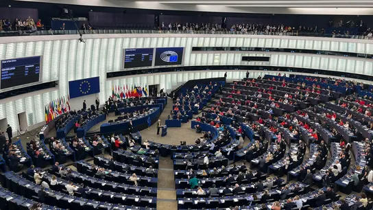 La presidenta de la Comisión Europea, Ursula von der Leyen, en el hemiciclo del Parlamento Europeo La presidenta de la Comisión Europea, Ursula von der Leyen, en el hemiciclo del Parlamento Europeo