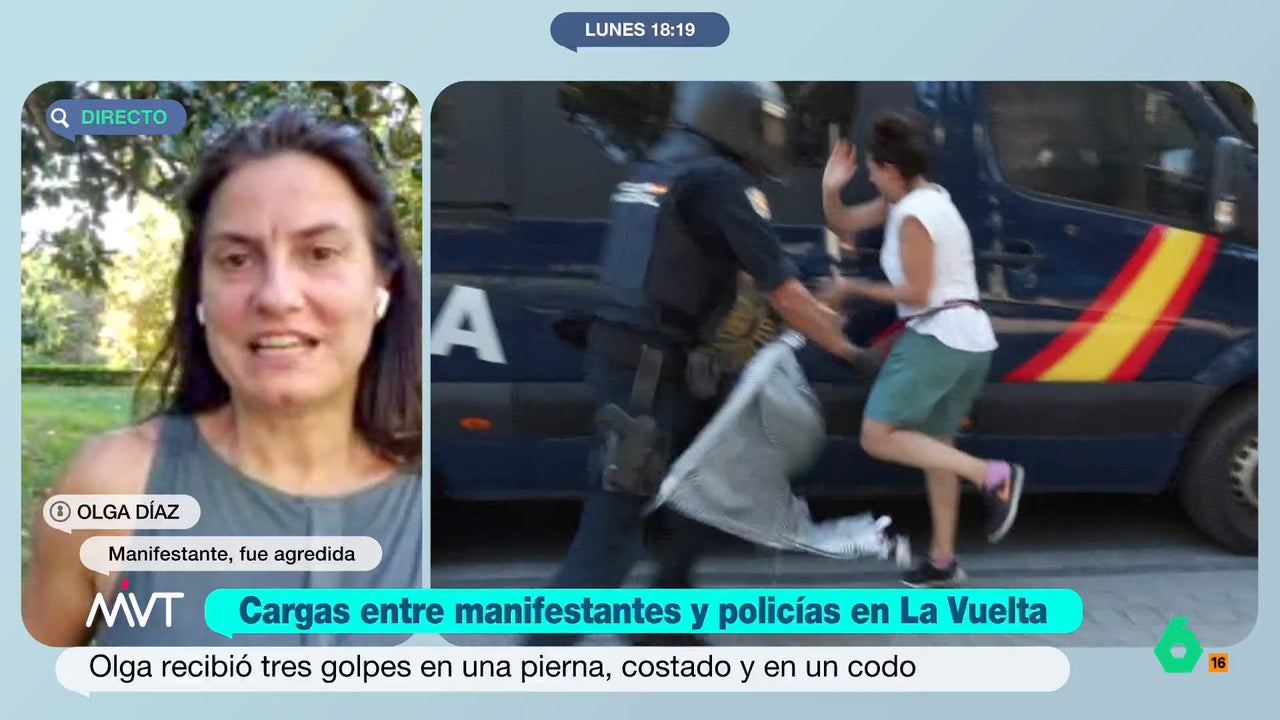 Habla Olga, agredida por un policía en las protestas propalestinas: "Le dije que dejara de dar a otra mujer y arremetió contra mí tres veces"