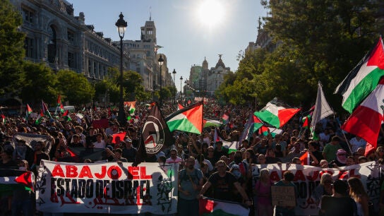 Protesta propalestina este domingo en Madrid.