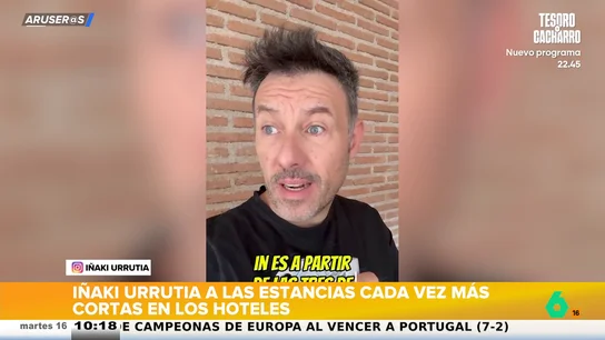 Iñaki Urrutia, a los 'check-in' y 'check-out' de hoteles: "Cada día es más corta la estancia" Iñaki Urrutia, a los 'check-in' y 'check-out' de hoteles: "Cada día es más corta la estancia"
