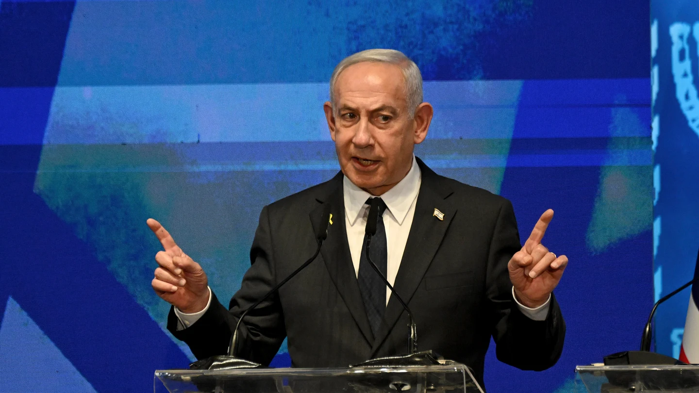 El primer ministro de Israel, Benjamin Netanyahu, durante una comparecencia El primer ministro de Israel, Benjamin Netanyahu, durante una comparecencia
