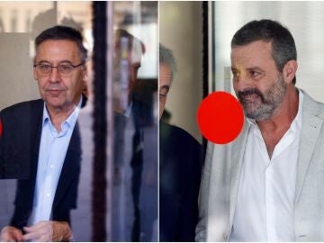 Josep María Bartomeu y Sandro Rosell, en el juzgado de instrucción número 13 de Barcelona