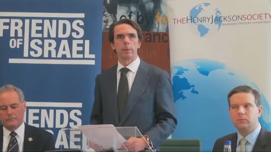 José María Aznar durante un acto de 'Friends of Israel', en una imagen de archivo. José María Aznar durante un acto de 'Friends of Israel', en una imagen de archivo.