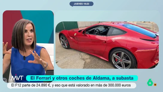 Beatriz de Vicente explica cómo funciona la subasta del Ferrari de Aldama: "Te puede salir un auténtico chollo" La Audiencia Nacional avala la decisión del juez Pedraz de poner a subasta varios vehículos de alta gama del presunto comisionista. Entre los coches que tenía Aldama destacan un Audi A8 o un MINI Clubman Countryman JCW ALL4.