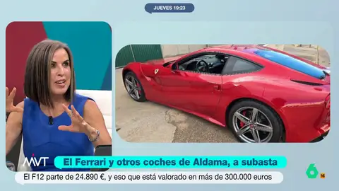 Beatriz de Vicente explica cómo funciona la subasta del Ferrari de Aldama: "Te puede salir un auténtico chollo" La Audiencia Nacional avala la decisión del juez Pedraz de poner a subasta varios vehículos de alta gama del presunto comisionista. Entre los coches que tenía Aldama destacan un Audi A8 o un MINI Clubman Countryman JCW ALL4.